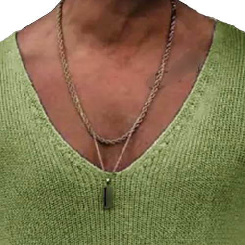 Men's V Neck Knitted Pullover Regular Fit Long Sleeve Male Knit Sweater Solid Color Knits Pullovers Sweaters2