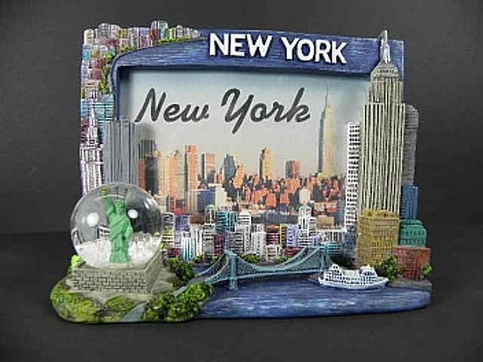 New York Bilderrahmen mit Schneekugel,Freiheitsstatue,20 cm...