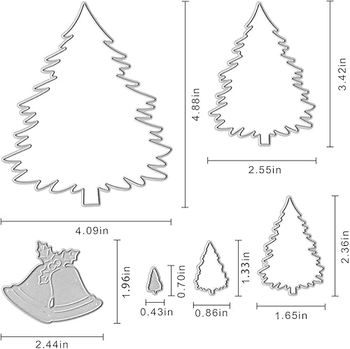 Miniatura 2 de Troqueles de corte de árbol de Navidad para hacer tarjetas y decoraciones de álbumes de fotos, palabras de Feliz Navidad, troqueles en relieve para