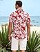 COOFANDY Hawaiian Shirt for Men Button Down Beach Shirts Wrinkle Free Vacation Shirts Bowling Shirts Red-White Floral