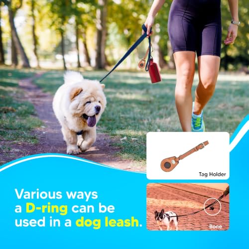 Image of Adil's Biothane Waterproof Dog Collar, Dog Leash & Collar Leash Combo | Heavy Duty TPU Coated Webbing | Adjustable Quick Release Buckle | Odour Resistant (Black, L-22, Leash Only)