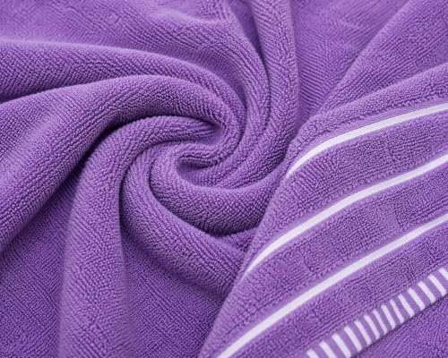 Image of Kiyro 100% Cotton Towels for Bath | Towels for Bath Large Size Bath Towel - Soft & Absorbent | 500 GSM | Towel for Men /Women | Urban Comfort | 70 cms x 140 cms Purple.Sweet.pop (Purple.POPV2)