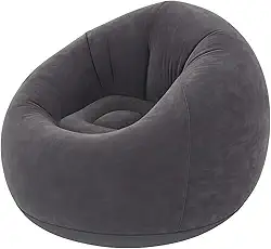 Sofá Poltrona Puff Inflável Deluxe Aveludado Gigante - Impermeável, 100kg, Bomba Inclusa, Conforto Interno, Design Moderno e Portátil