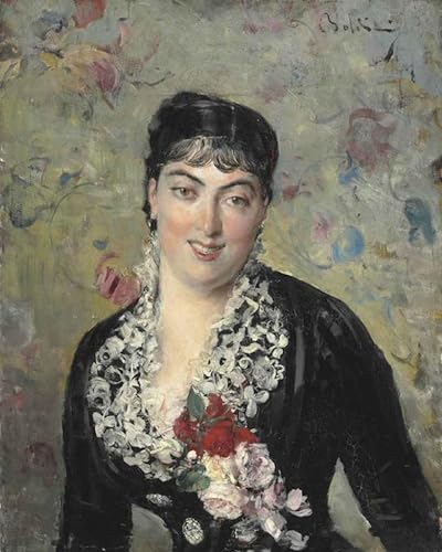 Tableaux Graffiti Art Mural Portrait de femme au bouquet de roses SERENDIPITP Impression 60x90cm