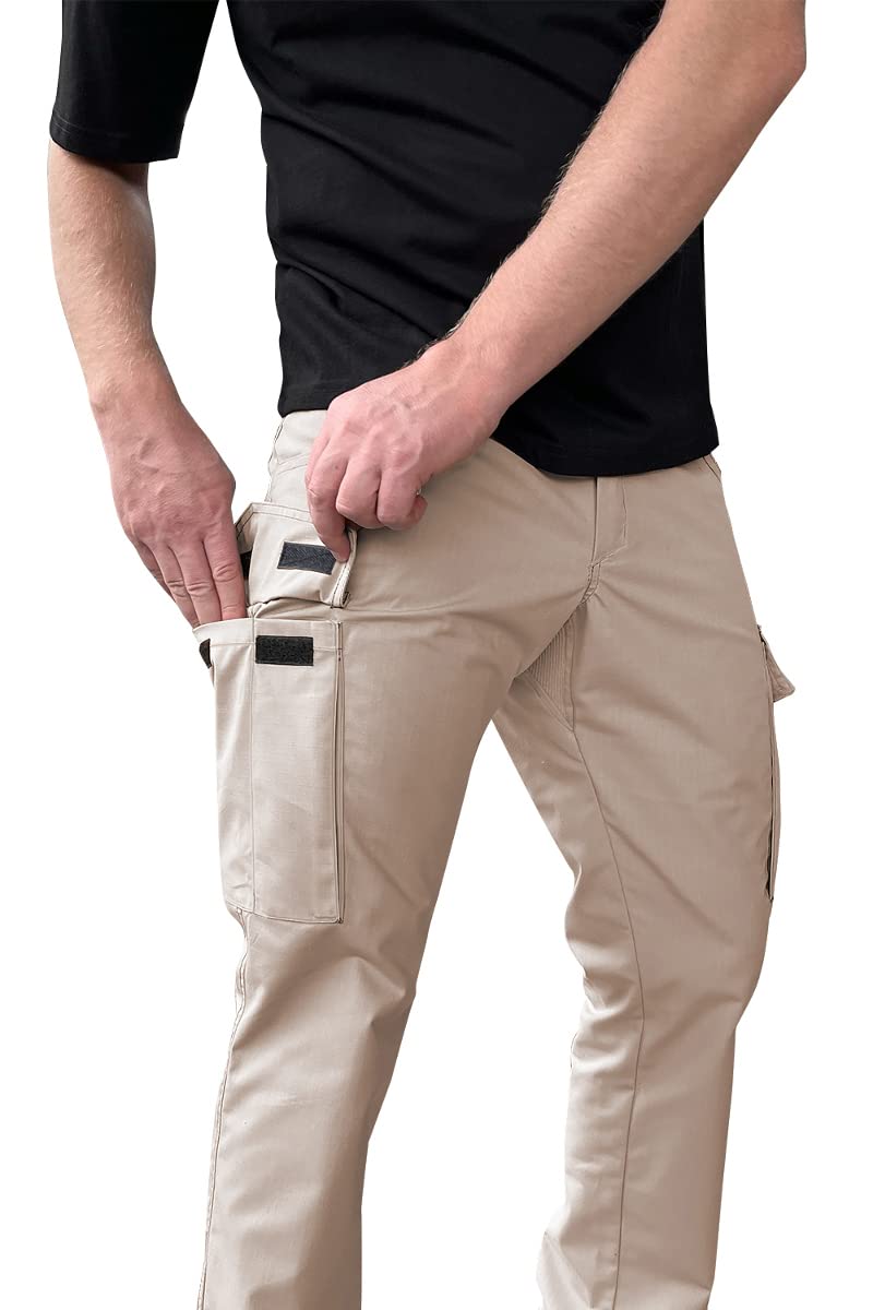 strongAnt Pantalones de Trabajo de Carga elástica con Rodilleras, Bolsillos y Cremallera para Hombre — view 3