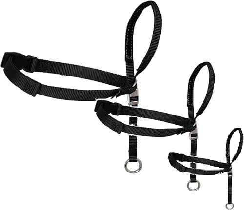 Miniatura 7 de Collar de cabeza suave líder de entrenamiento para perros anti tirones para caminar elige el tamaño (mediano - negro)