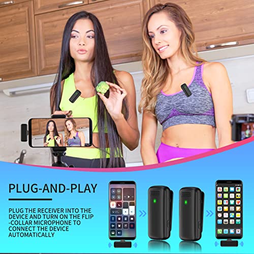 Zooblu Professional Wireless Lavalier Microphone For Iphone Ipad Android With Charging Case For Video Recording, Interview,Tiktok,Facebook Live,Youtube,With Charging Case- Auto Sync - Noise Reduction #TOP1