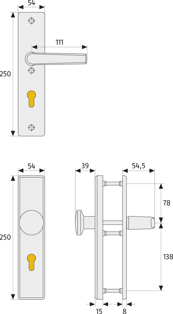 ABUS Okucie ochronne do drzwi HLS214 F1, aluminium, 21034
