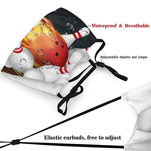 Zhung Ree Red Bowling Ball Flames Face Masks Unisex Mouth Mask Antidust Mask - Thumbnail 3