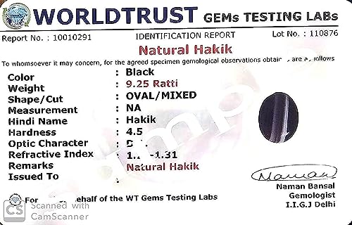 Sulemani Hakik Agate Noire Originale 10.25 Ratti Format Small - 3