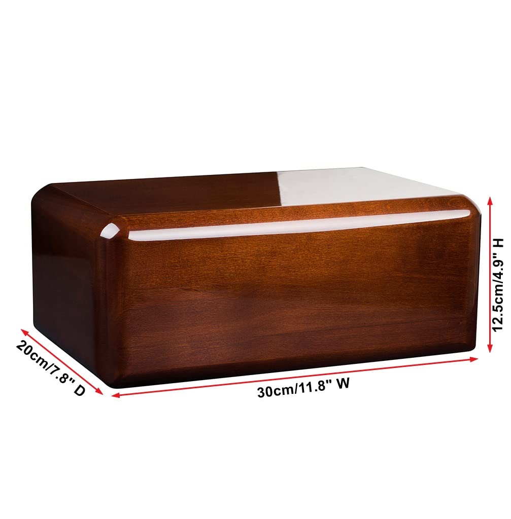 Remember Forever Adult Cremation Urn for Ashes Unique Memorial Funeral urn for Human Ashes Cremation Casket URN WU52B (Brown/Plain/Memorial Plaque)