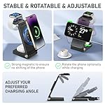 Magnetic Wireless Charger Stand, 3 in 1 Foldable Wireless Charging Station with 20W Adapter, Travel Charger for Multiple Devices for iPhone 17 16 15 14 13 12 Pro/Max/Plus/Mini, iWatch, AirPods - Image 4
