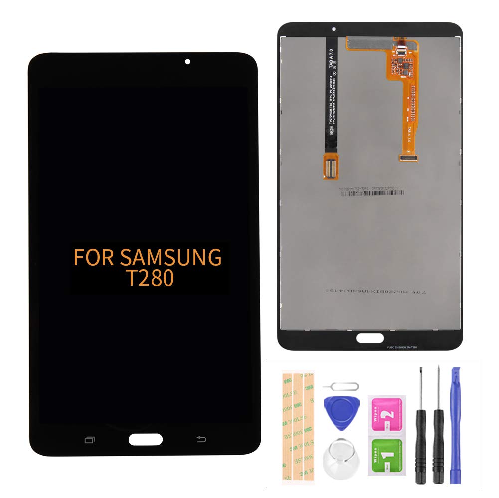 A-MIND for Samsung Galaxy Tab A 7.0 2016 T280 WiFi LCD Display Touch Screen Assembly Replacement Parts, SM-T280 Tablet Front Panel & LCD Screen Repair,with Free Tool Set (Black)