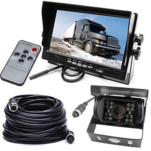 4pines 12V-24V vehículos Copia de Seguridad cámara Sistema 7 inch TFT LCD HD color monitor +18 IR visión Nocturna Impermeable marcha atrás visión trasera cámara para Camiones/RV/Remolque/Bus