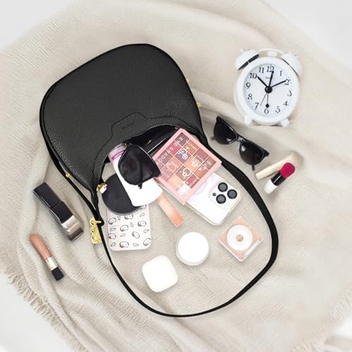 Bolso de hombro en forma de creciente de cuero LassZone para mujer, bolso cruzado, bolso tipo silla de montar, elegante bolso tipo satchel miniatura 3