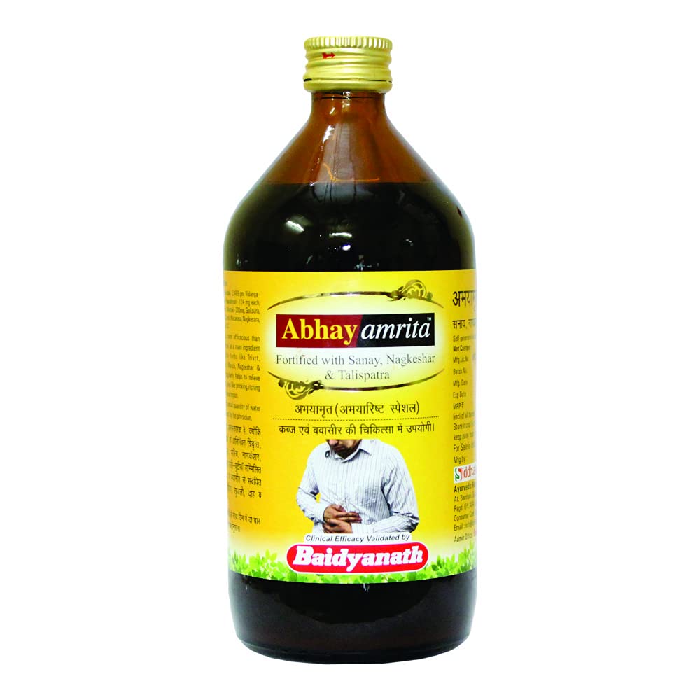 Baidyanath Asli Ayurved Abhayamrita (Abhayarishta Special) - 450 ml | Useful in Piles & Constipation