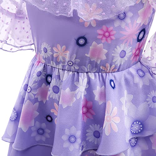 Image of Encanto Dress Costume for Girls Mirabel Dress Up for Kids Toddler Isabella Halloween Costume Outfits Cosplay