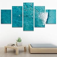 SIGNWIN 5 Panel Canvas Wall Art Modern Art Aerial Expressive Global Landscape Mountain Multicolor Photography for Home Decorations Ready to Hang - 60