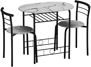 Comprar URBNLIVING Juego de mesa de comedor de 3 piezas con 2 sillas, muebles compactos de cocina y rincón de desayuno, diseño que ahorra espacio para apartamentos pequeños, juego de mesa de comedor de estilo
