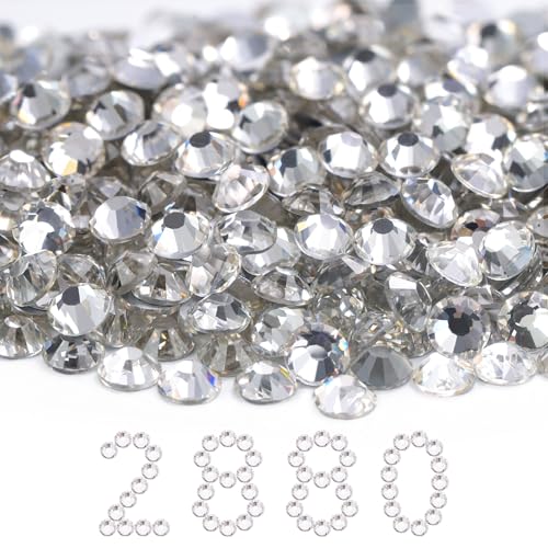 Image of Flatback Rhinestones Bulk, 2880PCS Crystal Rhinestones for Clothes DIY Decoration Crafts, Crystal, SS30, 6.3-6.5mm