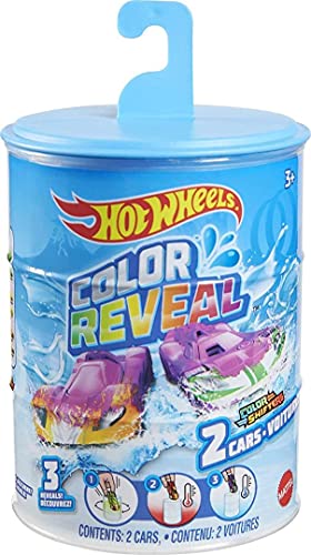 hot wheels gift pack - Hot Wheels Color Reveal 2 Pack of 1:64 Scale Vehicles with Surprise Reveal & Repeat Color-Change; Transform Deco with Hot & Ice Cold Water, Surprise Mystery Box, Gift for Kids 3 Years Old & Up