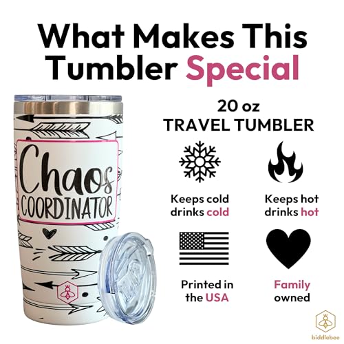 Biddlebee Copo de caneca de café de viagem com tampa deslizante | Copo térmico de aço inoxidável à p