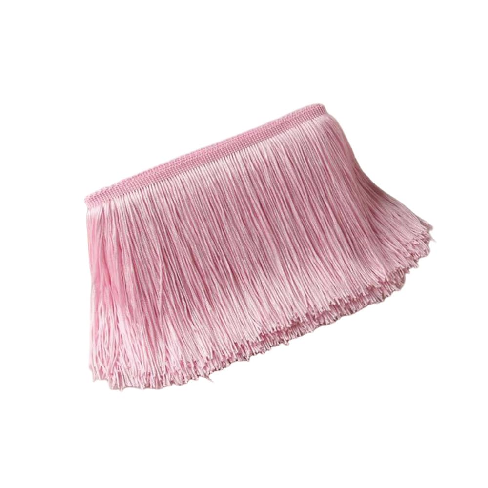 10cmx10m Light Pink Fringe Tassel Trim, Sewing Fringe Trim, Polyester Tassel Ribbon for DIY Craft Sewing