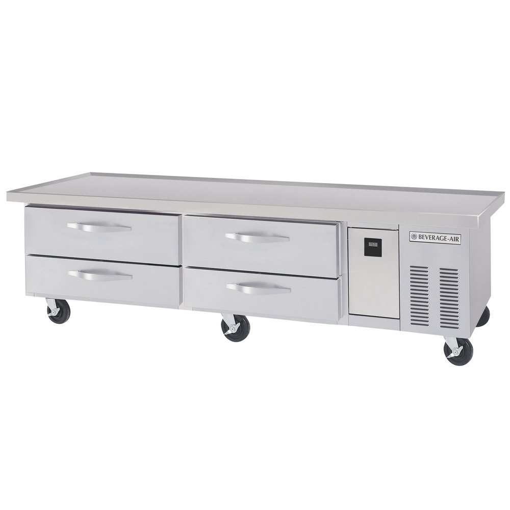Beverage-Air 89" Stainless Steel 4-Drawer Worktop Cook Stand by Beverage Air – Stainless Steel, Stainless-Steel, Model WTRCS84-1-89
