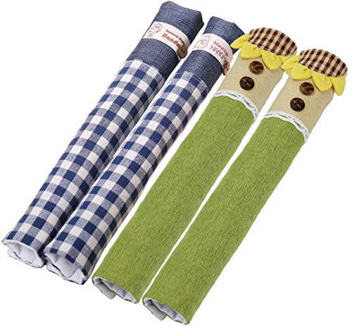 KEFAN Lot de 2 paires de poignées de porte de réfrigérateur pour appareils de cuisine Tournesol + bleu