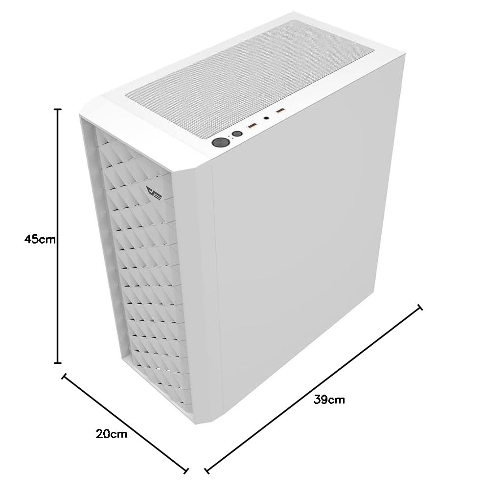 Darkflash DK351 computer case + 4 ventole (bianco)