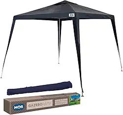 Mor - Gazebo Tenda Barraca Ráfia Azul 3x3m com Estrutura em Aço Carbono Tubular, Proteção Solar, Fácil de Montar + Bolsa de Transporte, Ideal para Praia, Piscina, Camping, Eventos e Área Externa.