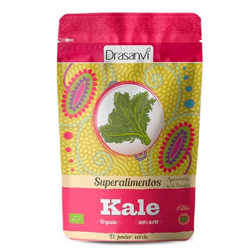 DRASANVI SUPERALIMENTO KALE CERTIFICADO BIO - Alto aporte en fibra y proteínas - Glucosinolatos + Clorofila - VEGANO - SIN GLUTEN - 200g
