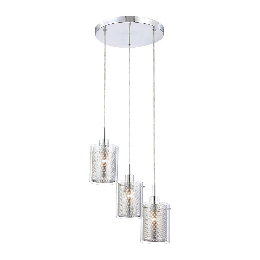 George Kovacs P963-077, Grid II, 3 Light Pendant, Chrome