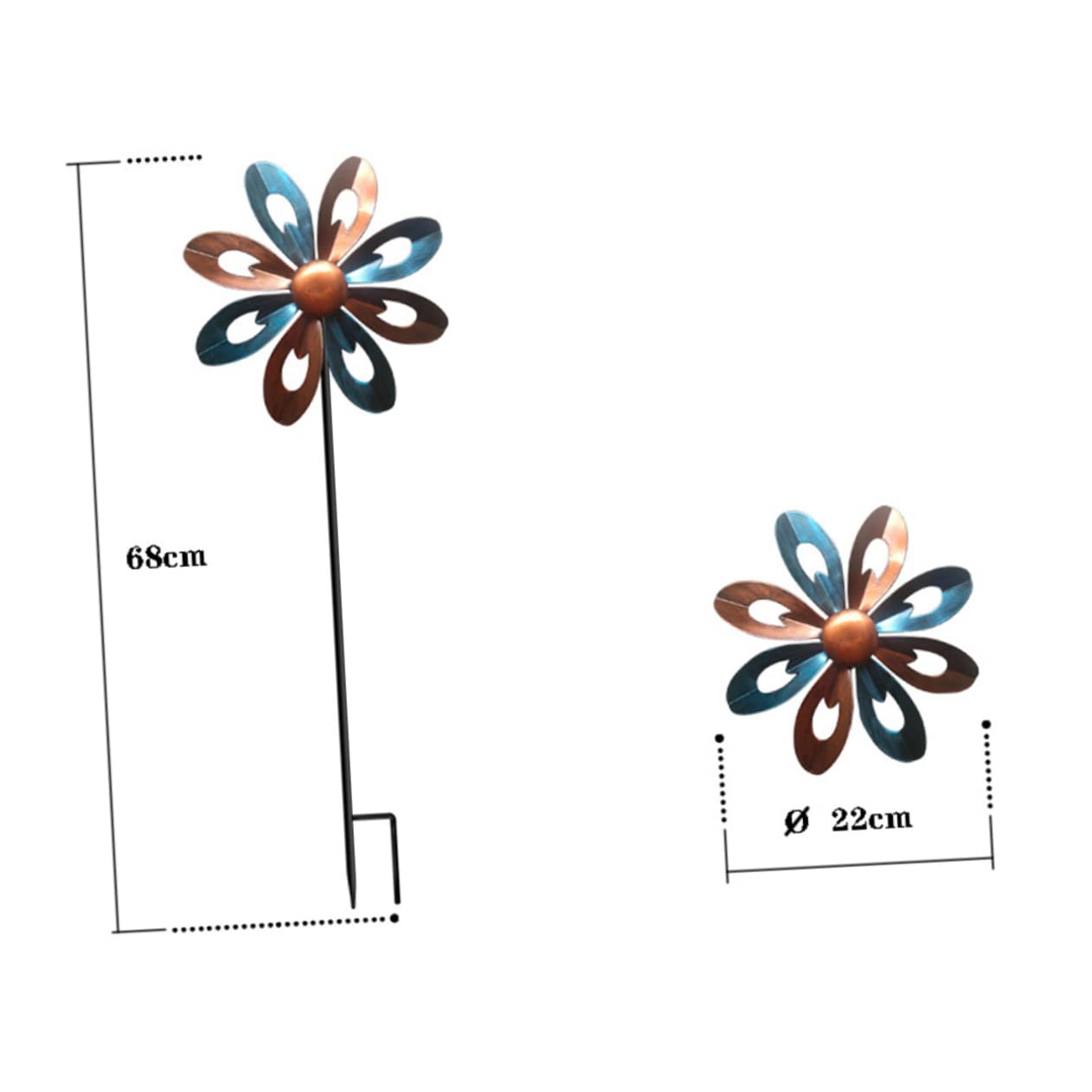 VICASKY Garden Iron Art Windmill Decoration for Outdoor Decor Durable Spinner for Garden Decorations and Ornaments Present