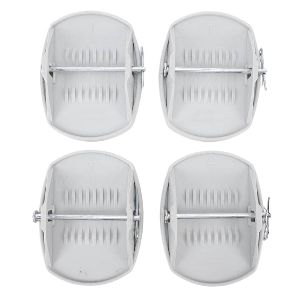 Gato para autocaravana, soporte estable para patas de pie, almohadillas de tope, nivelador, antihundimiento para remolque con pasador de bloqueo seguro, 4 Uds.(gray)