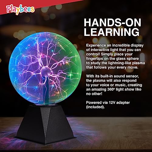 Boule plasma multicolore 15 cm Tesla sphere électricité statique lumineuse - 8
