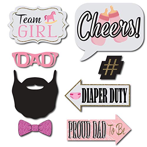Girl Baby Shower Photo Booth Props - 41-Pc Photobooth Kit With 8 X 10-Inch Sign, 60 Adhesive Pads, 45 Sticks - Baby Photo Booth Props Girl - Photo Props For Baby Shower #TOP3