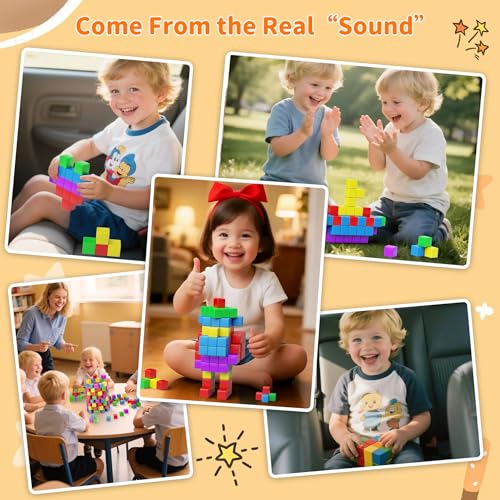 Image of Large Magnetic Blocks Travel,20PCS 1.42in Building Blocks for Toddlers 3-5,Magnet Cubes for Toddlers,Sensory Montessori Toys Sets Learning Construction Squares Stem Toys for Boy,Girl,Kids,Kit,Gift,4-8