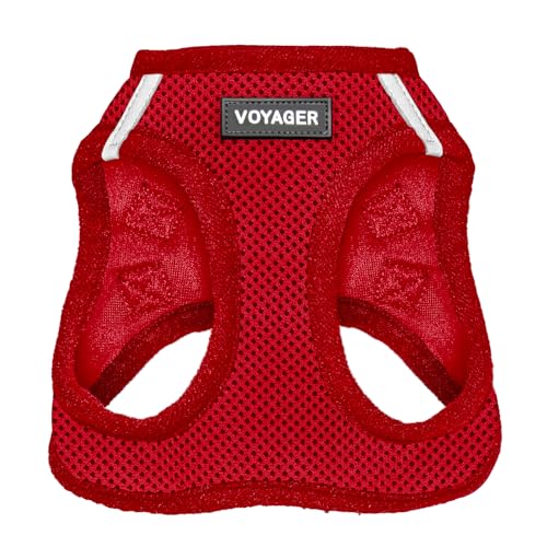 Voyager Step-In Air Hundegeschirr by Best Pet Supplies - All Weather Mesh Step in Vest Harness für kleine und mittlere Hunde, Rot, size L - Brust 45-52 cm