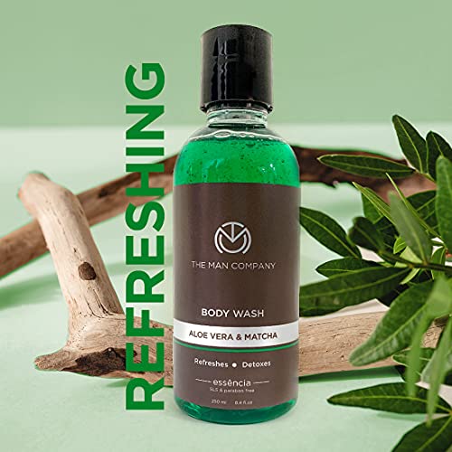Image of The Man Company Body Wash with Aloe Vera & Matcha | Soap Free Shower Gel for Glowing & Smooth Skin | SLS & Paraben-Free - 250 ml