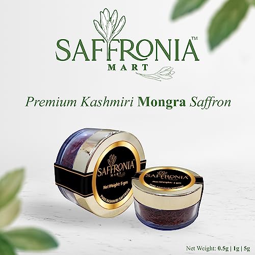 Image of Saffronia Mart Kashmiri Mongra Saffron | A++ Grade Kesar | Pure & Authentic | Ideal for Cooking, Tea & Beauty | Rich Color & Aroma | Airtight Pack | FSSAI Certified | 5gm - pack of 1