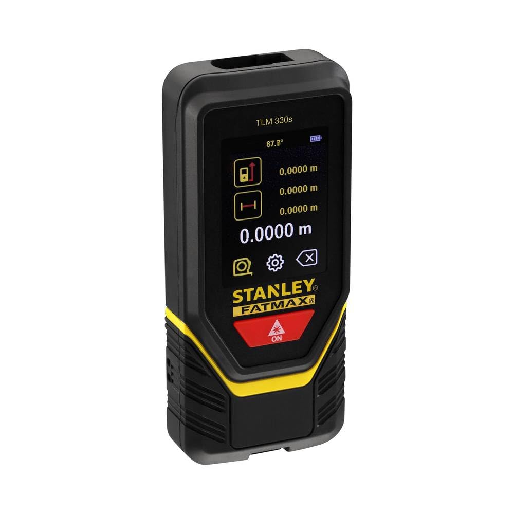Stanley Laser-Entfernungsmesser/Distanzmesser TLM330S STHT1-77140 (mit EIN-Knopf-klick-Messung, Messbereich von 0,1m bis 100m, +/- 1,5 mm Messgenauigkeit, mit Bluetooth Funktion)