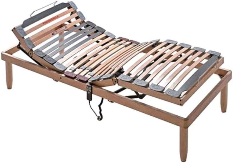 EVERGREENWEB Electric Bed Base 90x200 cm, Orthopedic Slatted Bed Frame, Adjustable 28 Strong Wooden Slats with Shock Absorber and Hardness Regulation for all Beds & Mattresses