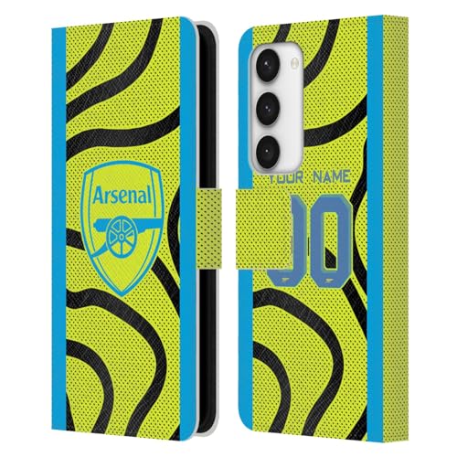 Arsenal FC Coque en Cuir Personnalisée S23 5G Etui Portefeuille Away Kit