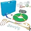 Oxy Acetylene Torch kit Upgraded Oxygen and Acetylene Gas Torch and Welding Kit Portable Cutting Torch Kit (Blue)