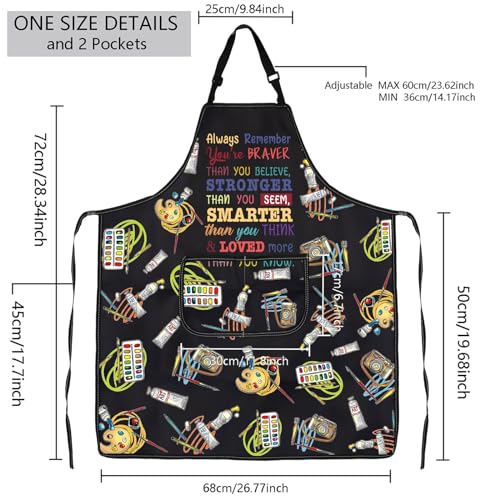 BNQL Painting Artist Apron With Pockets - Painter Gifts for Art Lover Teacher (Art BR Apron) - Image 2