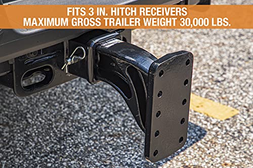 Image of Buyers Products PM3109 3 Inch Pintle Hook Mount - Adjustable 4-Position Trailer Hitch Receiver for Trucks & RV's - Durable Steel 30,000 lb MGTW, Universal Heavy-Duty Tow Hitch Receiver, 6000 MVL Rated