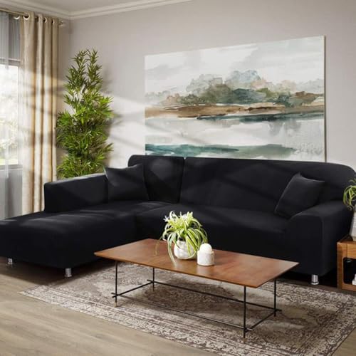 Housse de canapé d'angle extensible bleu 1 place 90-140cm imperméable universelle - 6