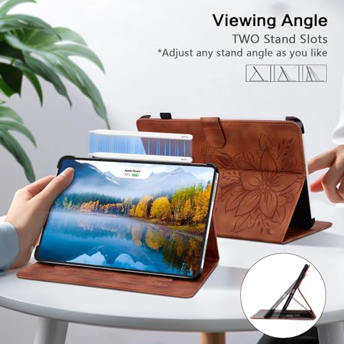 Étui iPad 6e génération marron avec support stylet pour le bureau - 4
