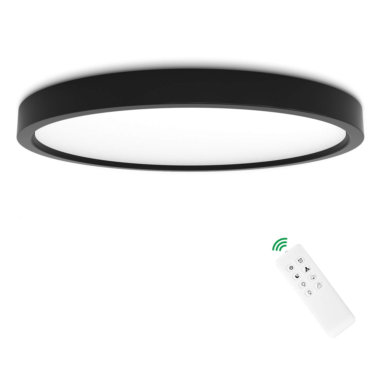 Ceiling Light Black Neutral White 4,000 K Ceiling Lamp 24 W, Ultra Slim Modern for Living Room, Bedroom, Balcony, Kitchen, Hallway, Cellar, IP40, Diameter 30 cm